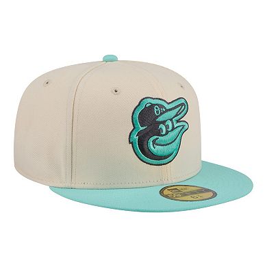 Men's New Era Light Beige/Turquoise Baltimore Orioles Two-Tone Color Pack 59FIFTY Fitted Hat