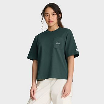 Women's Nike Green Michigan State Spartans Legacy Pocket Boxy T-Shirt