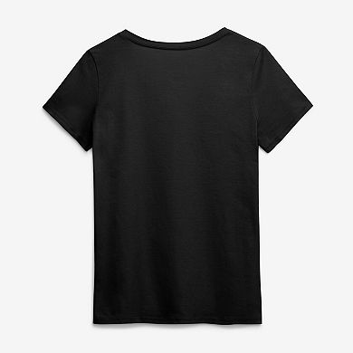 Women's Logo Athletic Black Carolina Panthers Primary Logo V-Neck T-Shirt