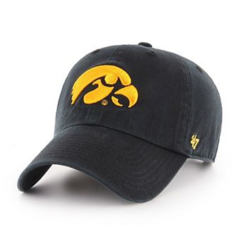Youth '47 Black Iowa Hawkeyes Clean Up Adjustable Hat