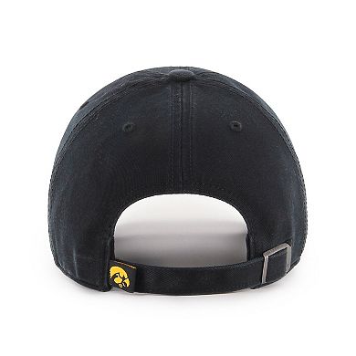 Youth '47 Black Iowa Hawkeyes Clean Up Adjustable Hat