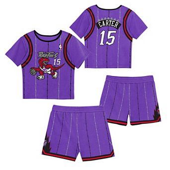Preschool Mitchell & Ness Vince Carter Purple Toronto Raptors Play by Place Two-Pack T-Shirt & Shorts Set