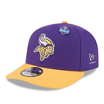 Men's New Era Purple/Gold Minnesota Vikings 2026 NFL Draft On Stage Pre-Curved 9FIFTY Snapback Hat