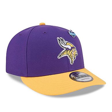 Men's New Era Purple/Gold Minnesota Vikings 2026 NFL Draft On Stage Pre-Curved 9FIFTY Snapback Hat