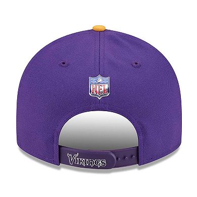 Men's New Era Purple/Gold Minnesota Vikings 2026 NFL Draft On Stage Pre-Curved 9FIFTY Snapback Hat