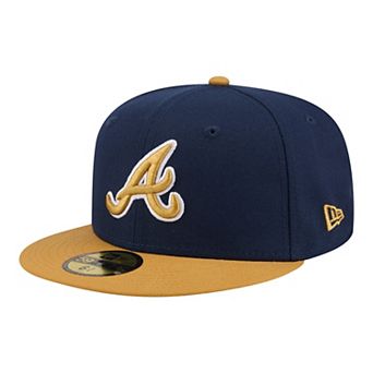 Men's New Era Navy/Khaki Atlanta Braves Two-Tone Color Pack 59FIFTY Fitted Hat