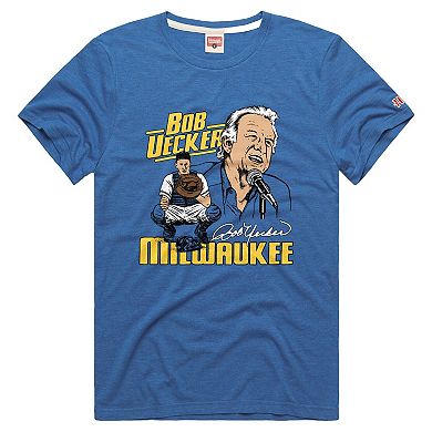 Men's Homage Royal Milwaukee Brewers Tri-Blend Hyperlocal T-Shirt