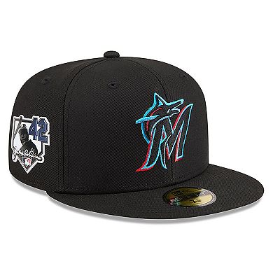 Men's New Era Black Miami Marlins 2026 Jackie Robinson Day 59FIFTY Fitted Hat