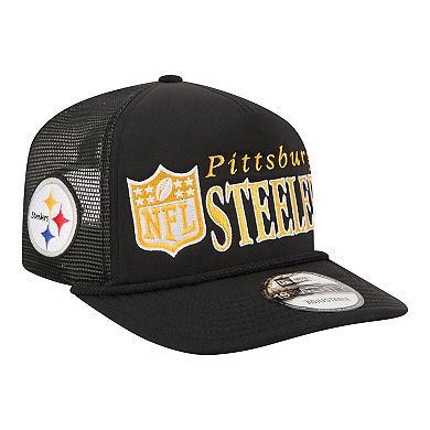 Men's New Era Black Pittsburgh Steelers Throwback Foam 19TWENTY Adjustable Hat