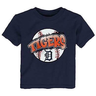 Toddler Outerstuff Navy Detroit Tigers Split Ball T-Shirt
