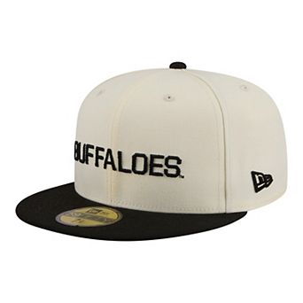 Men's New Era Cream/Black Colorado Buffaloes Two-Tone Script 59FIFTY Fitted Hat