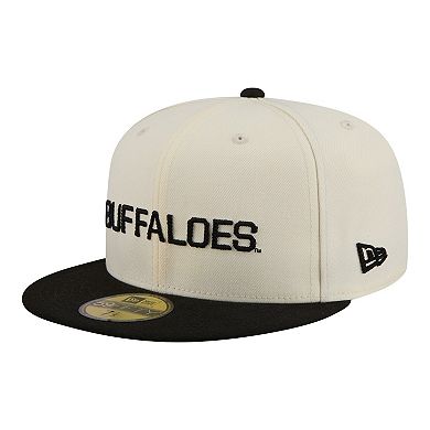 Men's New Era Cream/Black Colorado Buffaloes Two-Tone Script 59FIFTY Fitted Hat