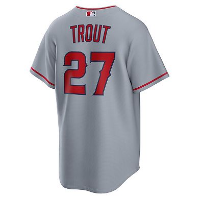 Men's Nike Mike Trout Gray Los Angeles Angels Road Replica Jersey