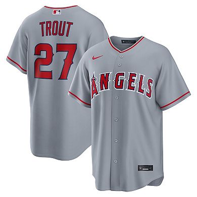 Men's Nike Mike Trout Gray Los Angeles Angels Road Replica Jersey