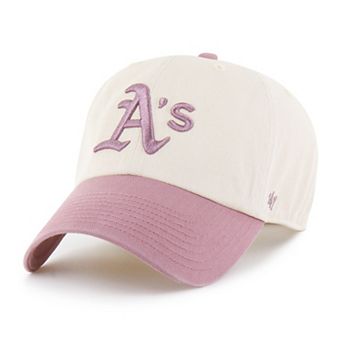 Men's '47 Natural/Pink Athletics Two-Tone Fashion Clean Up Adjustable Hat