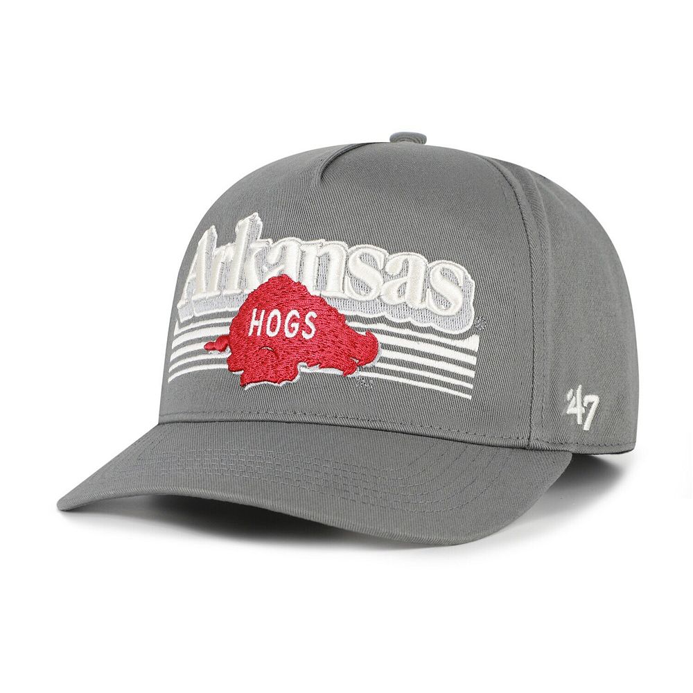 Men's '47 Gray Arkansas Razorbacks Script Fade Hitch Adjustable Hat