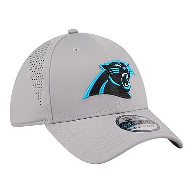 Men's New Era Gray Carolina Panthers Perforated 39THIRTY Flex Hat