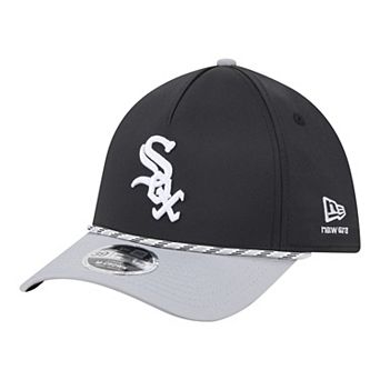 Men's New Era Black/Gray Chicago White Sox Rope M-Crown A-Frame 39THIRTY Flex Hat