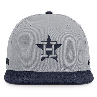 Men's Nike Gray/Navy Houston Astros Primetime Pro Dri-FIT Snapback Hat