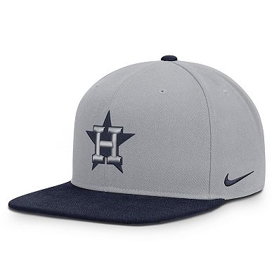 Men's Nike Gray/Navy Houston Astros Primetime Pro Dri-FIT Snapback Hat
