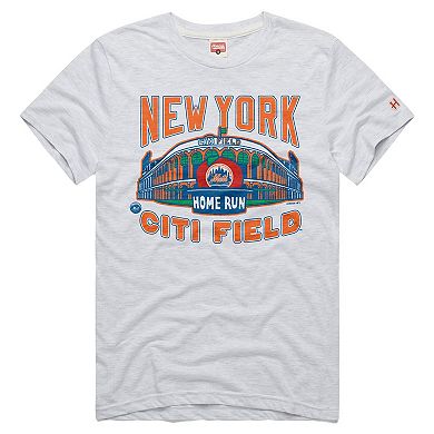 Men's Homage Ash New York Mets Tri-Blend Hyperlocal T-Shirt