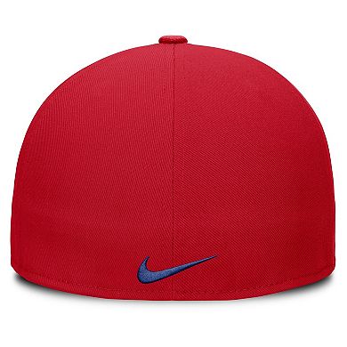 Men's Nike Red Texas Rangers Wordmark Dri-FIT Round Bill True Fitted Hat