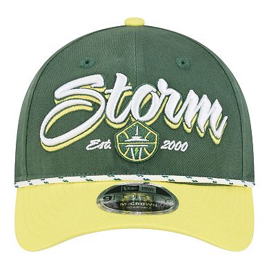 Unisex New Era Green/Yellow Seattle Storm Team Loyal Script Two-Tone M-Crown 9FORTY Adjustable Hat