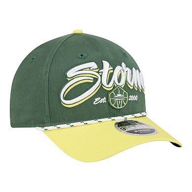 Unisex New Era Green/Yellow Seattle Storm Team Loyal Script Two-Tone M-Crown 9FORTY Adjustable Hat