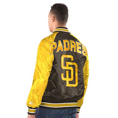 Men's Starter Brown/Gold San Diego Padres Blitz Varsity Jacket