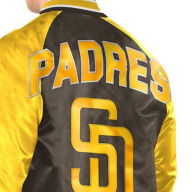 Men's Starter Brown/Gold San Diego Padres Blitz Varsity Jacket