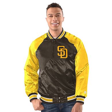 Men's Starter Brown/Gold San Diego Padres Blitz Varsity Jacket