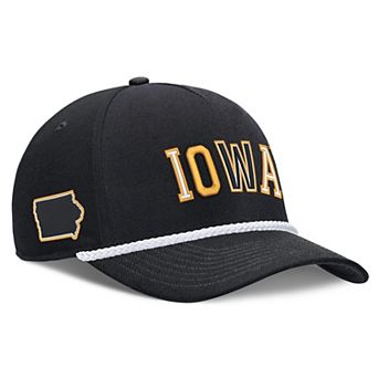 Unisex Nike Black Iowa Hawkeyes 2026 Basketball Refresh 5-Panel Rope Rise Hat