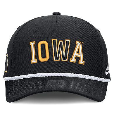 Unisex Nike Black Iowa Hawkeyes 2026 Basketball Refresh 5-Panel Rope Rise Hat