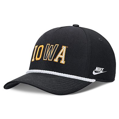 Unisex Nike Black Iowa Hawkeyes 2026 Basketball Refresh 5-Panel Rope Rise Hat