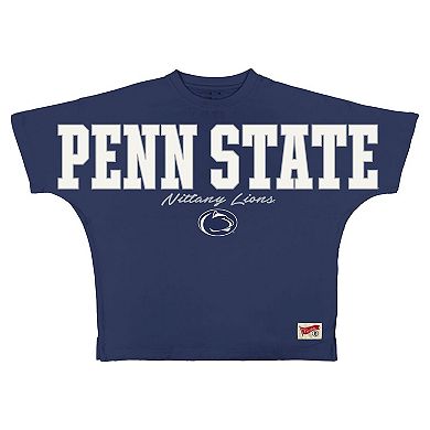 Women's Pressbox Navy Penn State Nittany Lions Flannigan Oversized T-Shirt