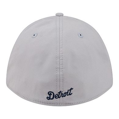 Men's New Era Gray Detroit Tigers Patch 39THIRTY A-Frame M-Crown Perforated Flex Hat