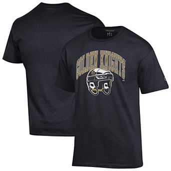 Men's Champion Black Vegas Golden Knights Helmet T-Shirt