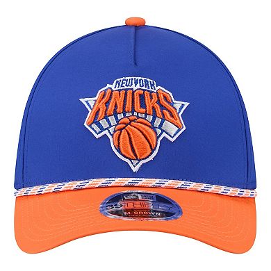 Men's New Era Blue/Orange New York Knicks Rope Two-Tone M-Crown A-Frame ...