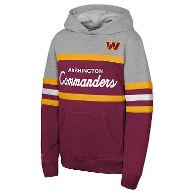 Youth Mitchell & Ness Burgundy Washington Commanders Throwback Head Coach Pullover Hoodie