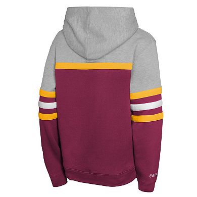 Youth Mitchell & Ness Burgundy Washington Commanders Throwback Head Coach Pullover Hoodie
