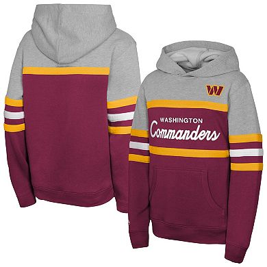 Youth Mitchell & Ness Burgundy Washington Commanders Throwback Head Coach Pullover Hoodie