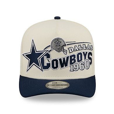 Men's New Era Cream/Navy Dallas Cowboys Classic A-Frame 9FIFTY Adjustable Hat