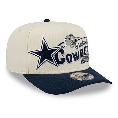 Men's New Era Cream/Navy Dallas Cowboys Classic A-Frame 9FIFTY Adjustable Hat