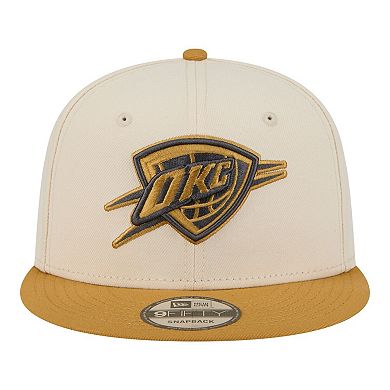 Men's New Era Cream/Tan Oklahoma City Thunder Two-Tone Color Pack 9FIFTY Snapback Hat