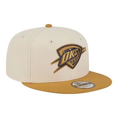 Men's New Era Cream/Tan Oklahoma City Thunder Two-Tone Color Pack 9FIFTY Snapback Hat