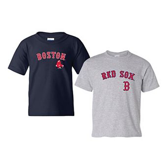 Youth Soft as a Grape Navy/Gray Boston Red Sox 2-Pack Logo T-Shirt Set