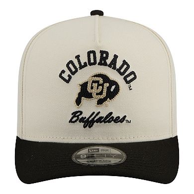 Men's New Era Cream/Black Colorado Buffaloes Two-Tone Arched 9FIFTY Snapback Hat