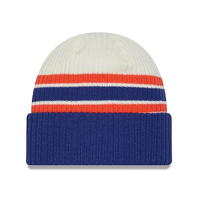 Men's New Era Cream/Royal New York Islanders Vintage Cuffed Knit Hat