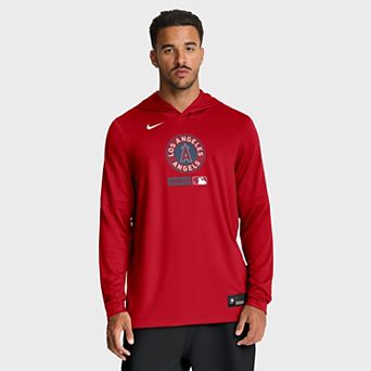 Men's Nike Red Los Angeles Angels City Connect Dri-FIT Long Sleeve Hooded T-Shirt
