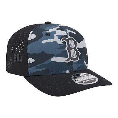 Men's New Era Black Boston Red Sox Tonal Camo 9SEVENTY Stretch-Snap Hat